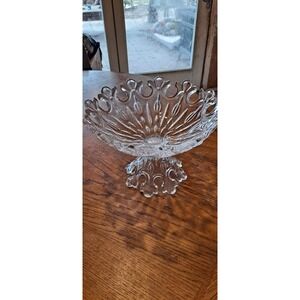 Shannon Crystal by Godinger Ireland Snowflake Pedestal Compote Fruit...